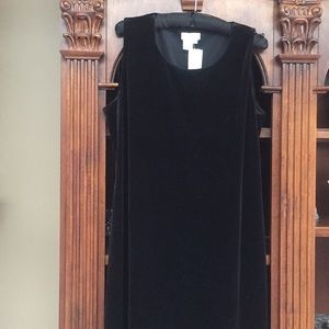 Coldwater Creek black velvet sleeveless dressNWT❣️